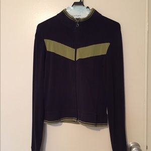 Striped track / athletic zip jacket